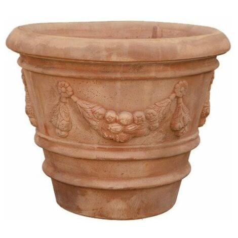 Poterie Toscane Vase Orlato feston - pot en terre cuite - Ø.100xH.80cm