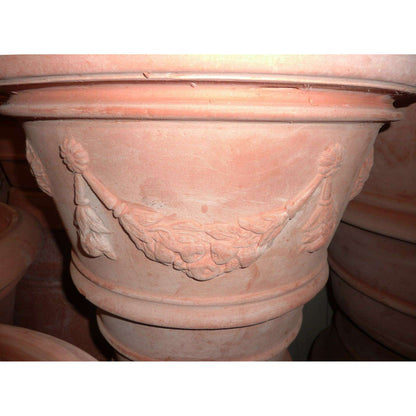 Poterie Toscane Vase Orlato feston - pot en terre cuite - Ø.100xH.80cm