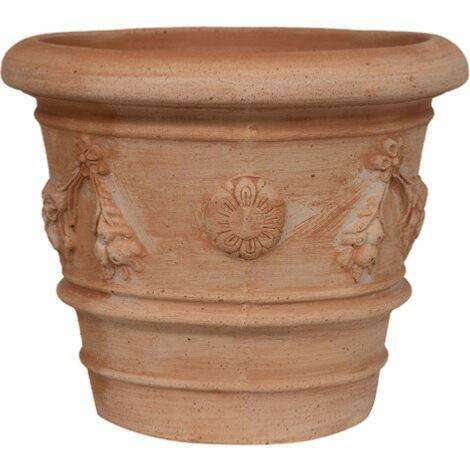 Poterie Toscane Vase Orlato feston - pot en terre cuite - Ø.50xH.40cm