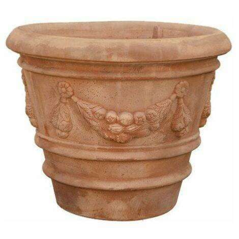 Poterie Toscane Vase Orlato feston - pot en terre cuite - Ø.70xH.56cm