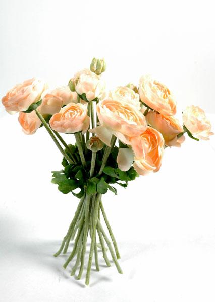 Fleurs artificielles Bouquet de Renoncules - intérieur - H.30 cm pêche