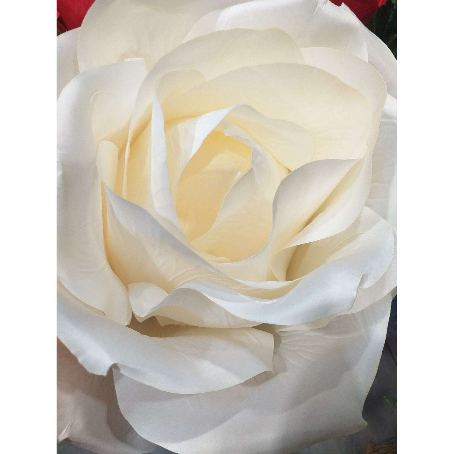 Rose artificielle géante Aliénor - décoration d'intérieur - H.125cm Ø.40cm blanche