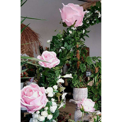 Rose artificielle géante Henriette - décoration d'intérieur - H.125cm Ø.40cm rose