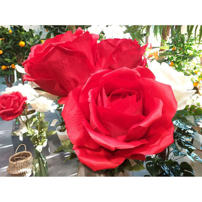 Rose artificielle géante Henriette - décoration d'intérieur - H.170xØ.75cm rouge