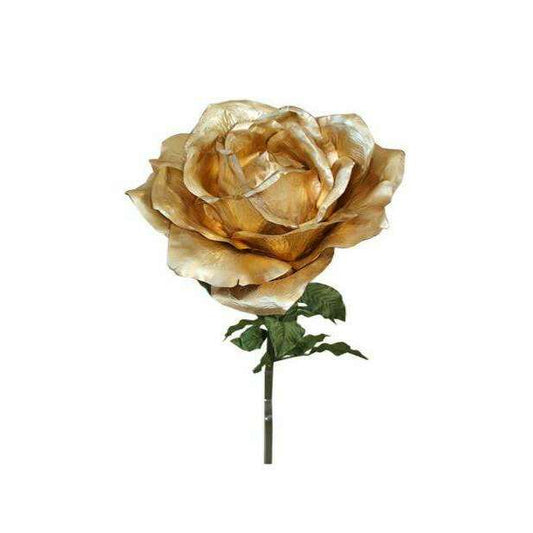 Rose artificielle géante Juliette - décoration intérieure - H.136cm Ø.50cm or