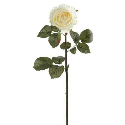 Rose bouton blanc 67cm