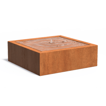 Table d'eau fontaine avec LED - extérieur jardin - 120xH.40cm Acier Corten